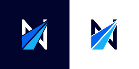 logo design Initial letter N financial marketing, financial, business with arrow direction logo vector illustration