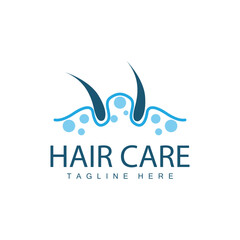 Hair care logo design simple hair skin care silhouette illustration vector template