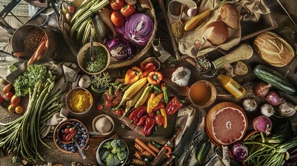 Naklejka premium Farm-to-Table - Emphasis on locally sourced food and direct sales from farms. 