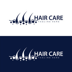 Hair care logo design simple hair skin care silhouette illustration vector template