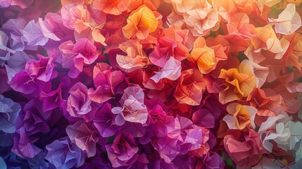 Colorful of Bougainvillea spectabilis (great bougainvillea) flowers. The beautiful multicolored of bougainvillea flowers planted in the garden. Nature background. Bougainvillea flower, Paper flower