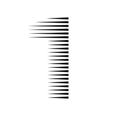 Number 1 with Abstract Line Pattern