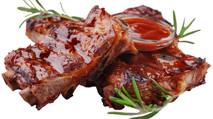 Tasty BBQ meat isolated on white background, transparent , png