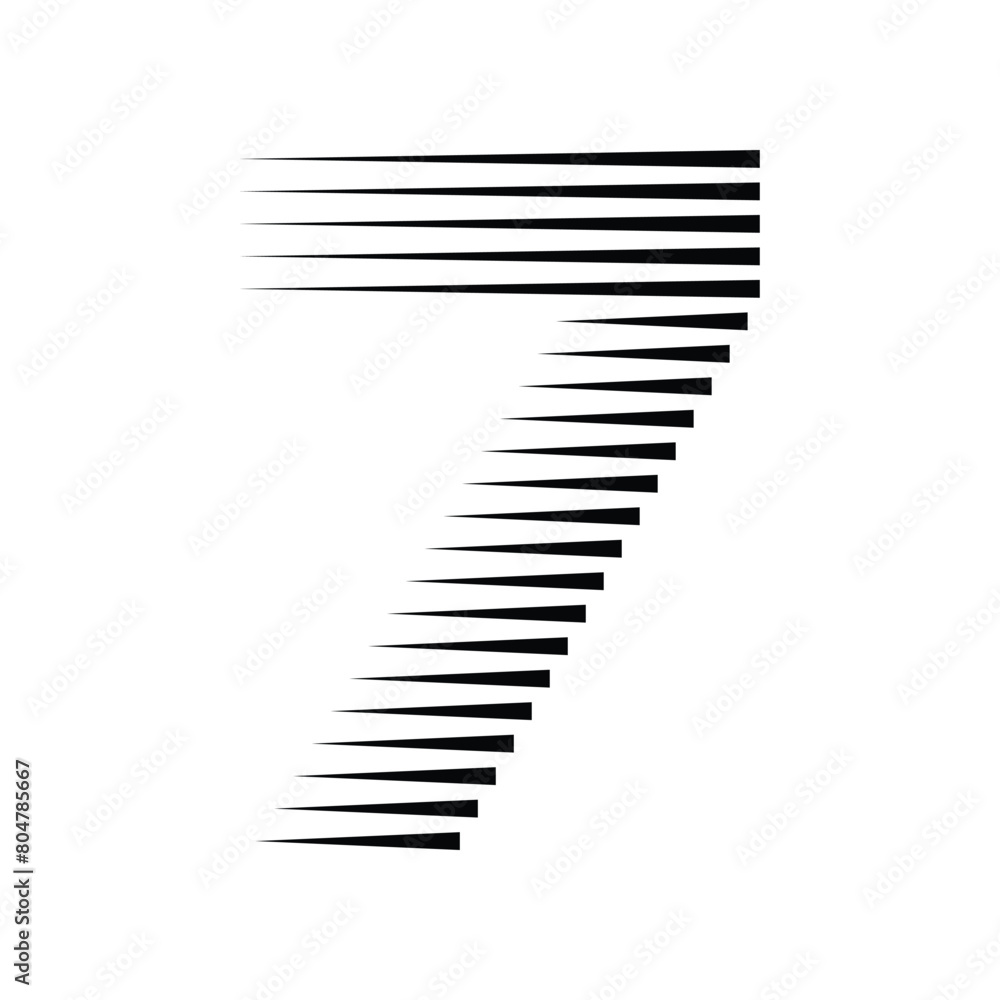 Poster number 7 logo with speed line pattern
