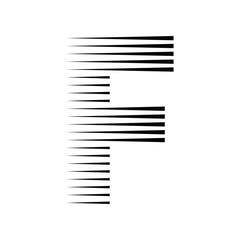 F Letter Lines Logo Icon Illustration