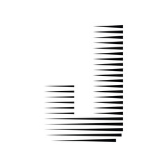 Letter J Logo with Abstract Line Pattern