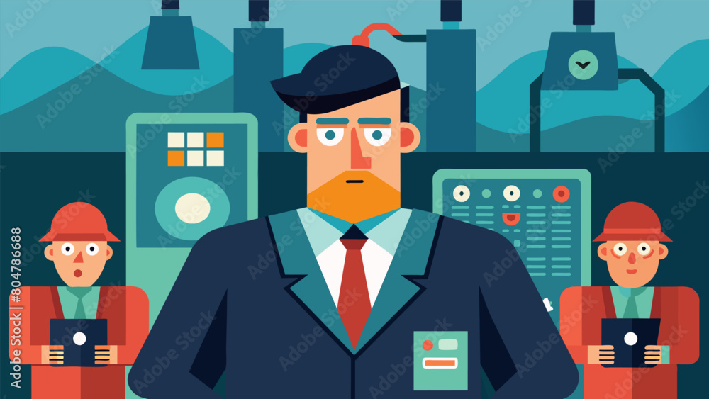 Aufkleber the factory manager a cold and calculating figure flanked by bodyguards and making frequent trips to