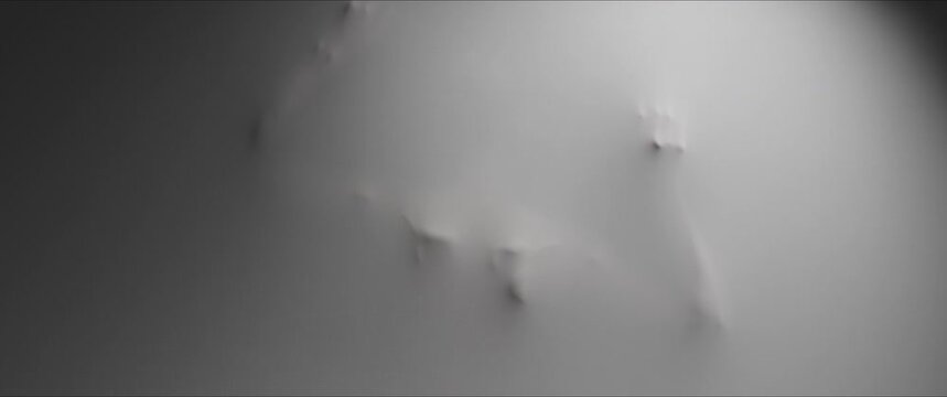 The shape of the woman's back and arm appears from the wall