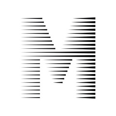 Letter M Modern Logo with Speed Line Pattern