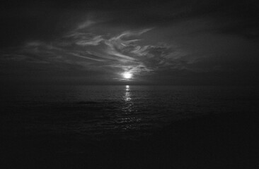 Black and white sunset - Powered by Adobe