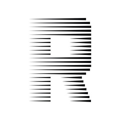 Letter R Logo with Abstract Line Pattern