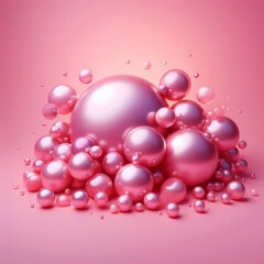  Pink Spheres on Pink Background