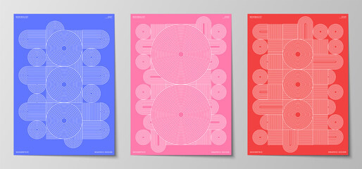 Geometric poster Graphic design. Abstract lines and shapes are geometric. Design for Covers, Brochures, and Magazines.Vector illustration.