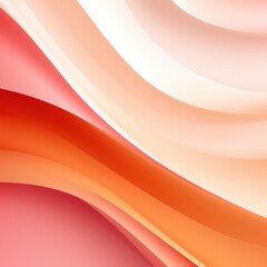 Creatively arranged curved peach pink and orange paper, illuminated with captivating light and shadows, Ai Generated.