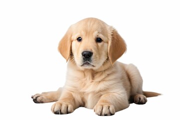 Cute Golden Retriever Puppy isolate on white background.