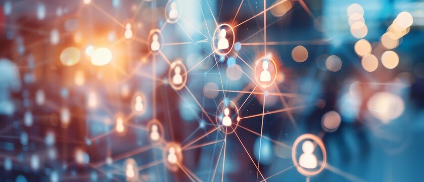 Innovative software enables seamless remote work, boosting productivity and team collaboration, Sharpen close up business hitech concept with blur background