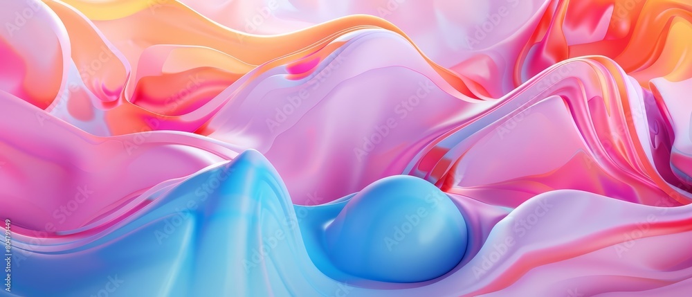 Poster create a seamless, high-resolution image of a vibrant, abstract landscape featuring a range of color