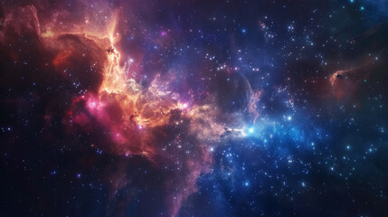 Fototapeta premium A cosmic tapestry Nebulae s radiant embrace in the infinite void