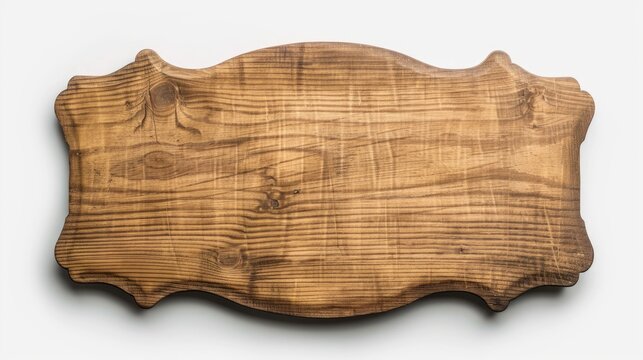 A wooden sign isolated on white, a blank canvas ready for messages or a rustic touch of decor. Ai Generated.