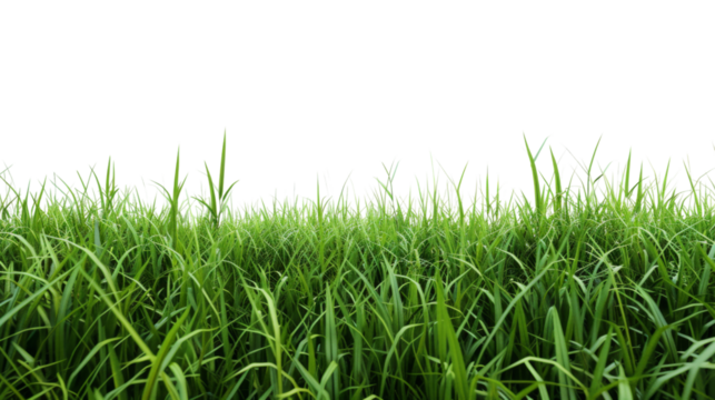 Green grass field on white background png transparen