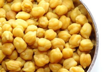 Macro shot of boiled snack chickpeas