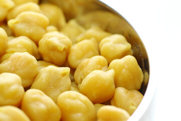 Macro shot of boiled snack chickpeas