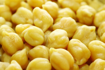 Macro shot of boiled snack chickpeas