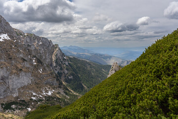 beautiful mountain scenery in early spring. 