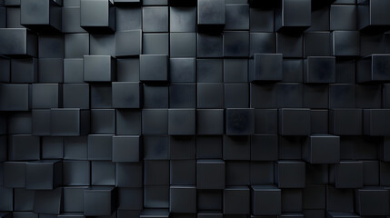 3d illustration. cubic black background. pattern. texture construction dark urban surface background.