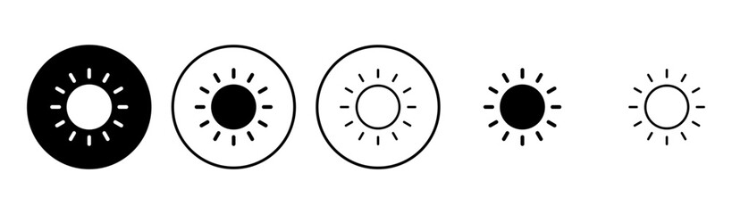 Sun icon set. Brightness Icon vector