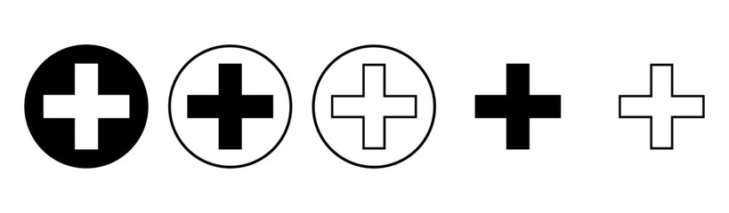 Obraz premium Plus Icon set. Add plus icon