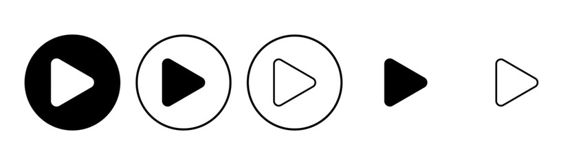 Play Icon set. Play button vector icon