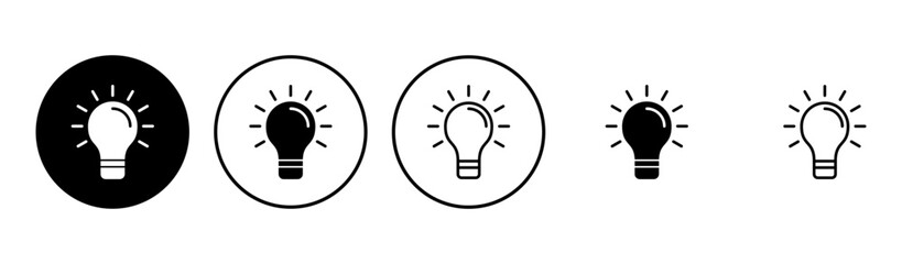 Lamp icon set. Light bulb icon vector. idea symbol.