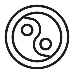 yin yang line icon
