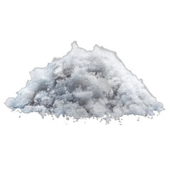 A pile of white snow on a white background