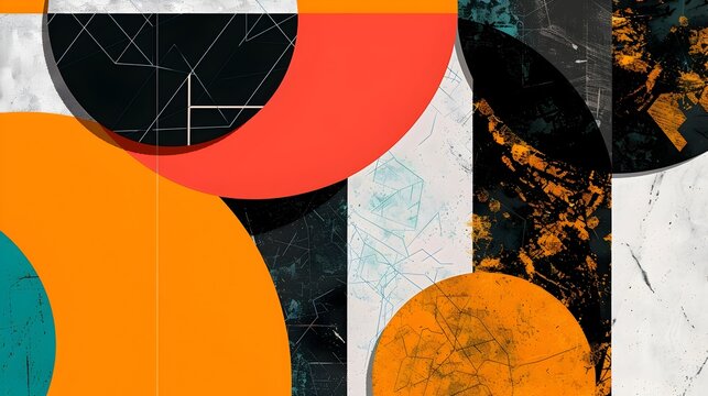 Minimalist Geometric Composition with Vibrant Colors and Precise Artisanal Design