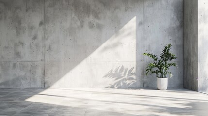 White chair accentuating a white wall featuring a plant in a white pot. Calming and harmonious ambiance.