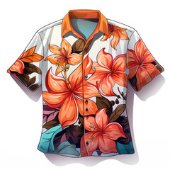 Watercolor Hawaiian Shirt vector, clipart Illustration, Generative Ai