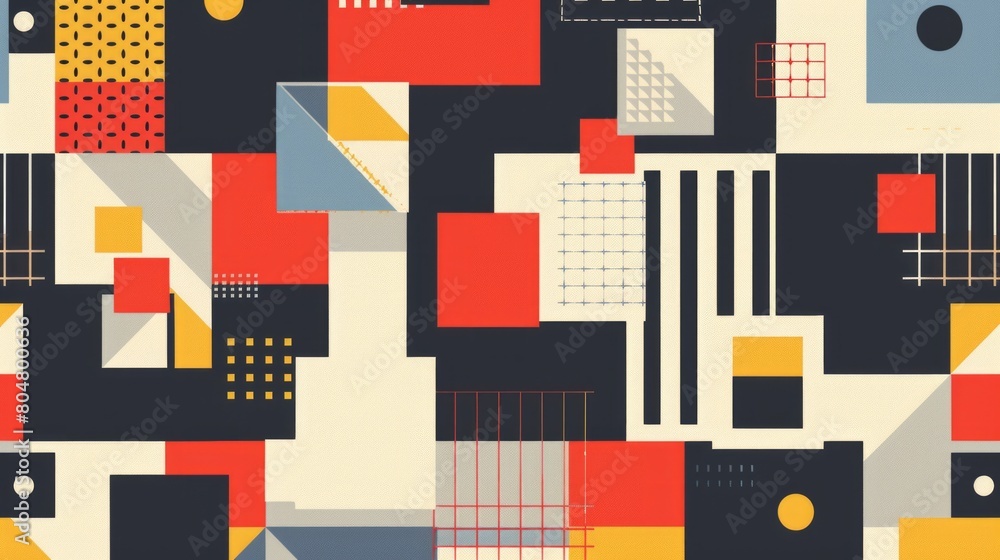 Poster vibrant abstract painting: cubes and squares in a burst of colors. playful and dynamic geometric com