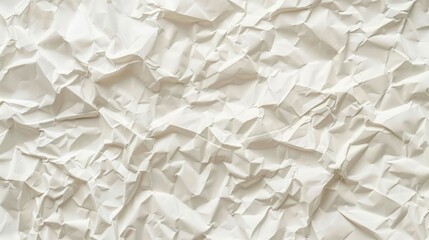 Textured white paper with numerous wrinkles and creases. Artistic portrayal of time and reflection.