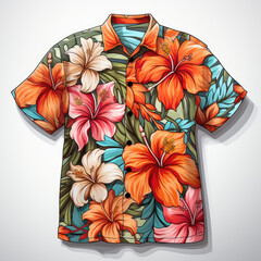 Watercolor Hawaiian Shirt vector, clipart Illustration, Generative Ai