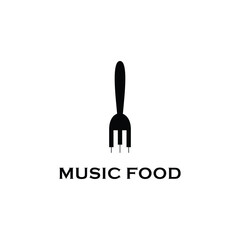 flat abstract spoon icon logo in the shape of a piano