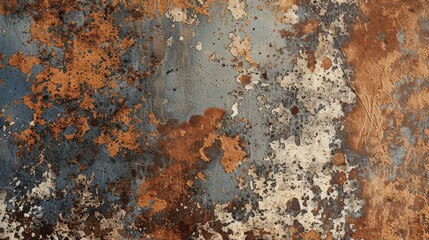 A wall with a lot of paint splatters and rust