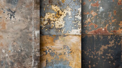 Fusion of Textures: A Captivating Collage of Colors and Diverse Textures.