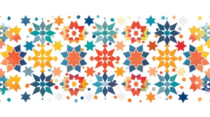 Islamic pattern - A colorful mosaic of stars in a festive pattern