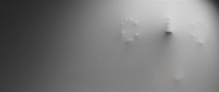 A woman's body extrudes from the wall