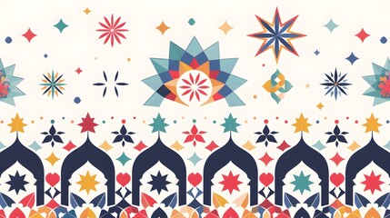 Islamic pattern - Colorful geometric patterns with a festive vibe