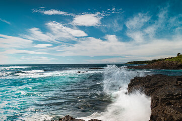 Fototapeta premium Scenic view of sea against sky-The Gravel Loader Dive Site