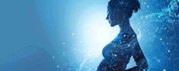 maternal health, improving maternal health. Futuristics background