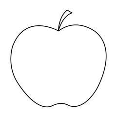 Illustration vector graphic of isolated apple outline on a white background. Perfect to use for coloring page.